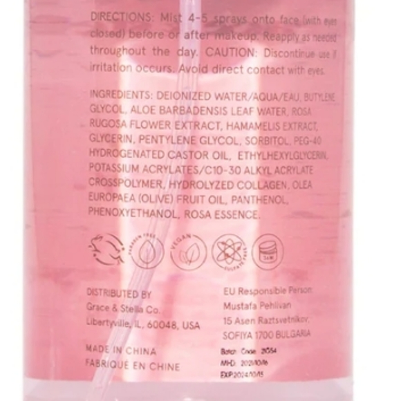 NWT! Grace & Stella! Spray All Day! Rose Hydrating Facial Spray! 8.11fl oz! - Picture 4 of 5